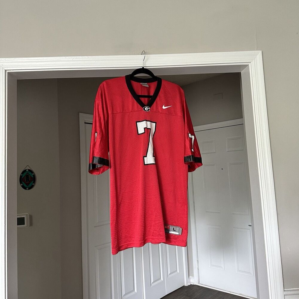 Georgia Bulldogs Nike #7 Matthew Stafford Men Jersey - Red Size Large